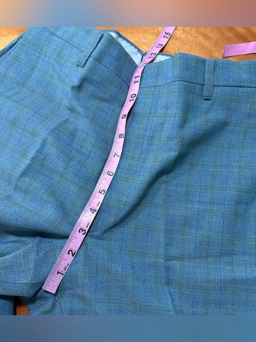 Vintage Levi’s Mr Levis Sta prest Blue Plaid slacks 31x28 New deadstock USA